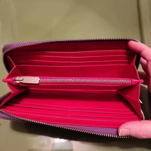 Christian Louboutin Pannetone purple gold metallic stud zip wallet - Picture 5 of 16